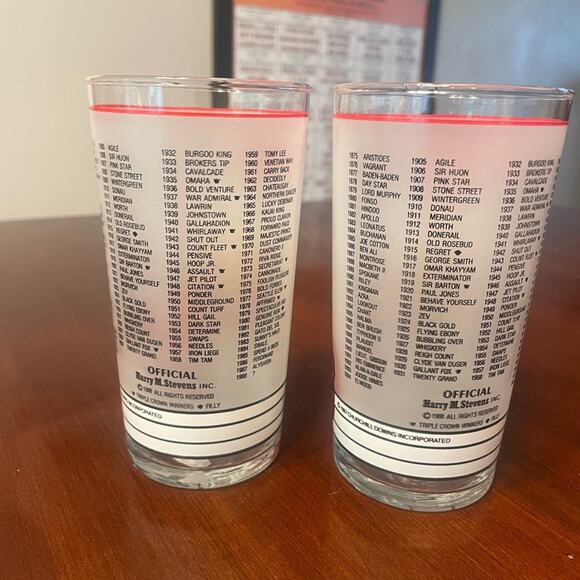 Lot 2 Vintage Kentucky Derby Official Commemorative Glass Churchill Downs 1988 - Picture 2 of 2